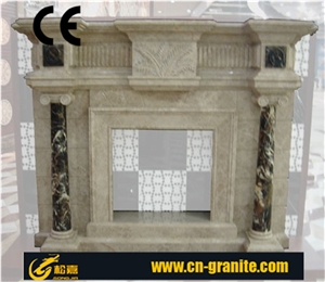 Marble Fireplace Decorating Mixed Color Marble Fireplace