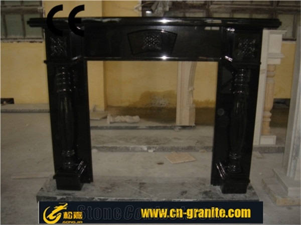 Natural Black Marble Fireplace Remodelings