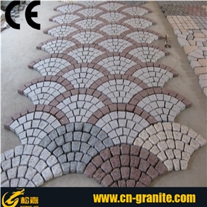Natural Granite Stone Pavers,Paving Stone on Net,Meshed Paving Stone,Fan Shape Stone Pavers,Fan Shap Paving Stone,China Granite Stone Paving Prices,Landscaping Paving Stone,Garden Stepping Paving