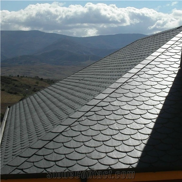 Natural Stone Roof Covering Tiles Black Slate Roof Coating Tiles