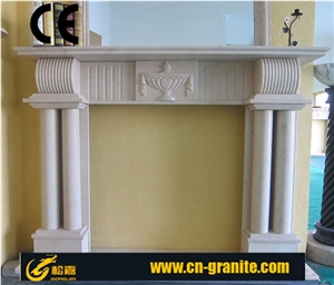 Natural White Marble Fireplace Insert Decorating