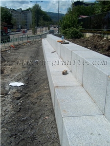 New Granite Kerbstone/Kerbs,Bianco Crystal Sardo Granite Curbs,Sesame White Granite Kerbs for Road Side Stone,Exterior Stone Landscaping Stone