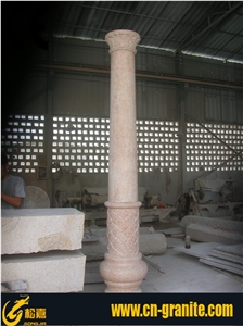 Pink Granite Roman Column, Architectural Columns Price, Songjia Column