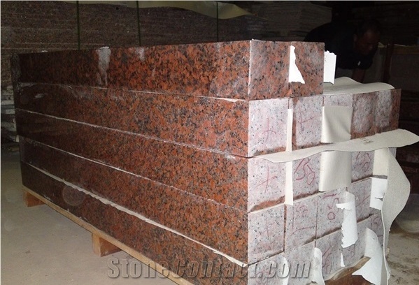 Polished G562 Maple Red Granite Kerbstone,Chinese Cheap Red Granite Road Kerbstone