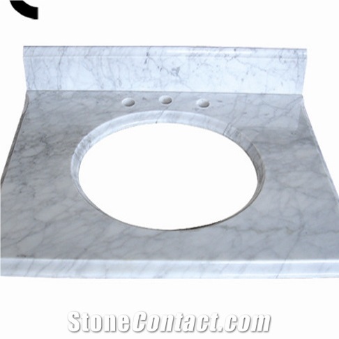 Polished White Stone Vanity Tops,Guangxi White Marble Stone Bathroom Countertops,White Marble Bath Top,China White Marble Vanity Tops,Natural White Marble Tops,Custom Vanity Tops