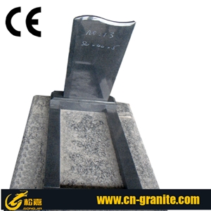 Russian Flat Tombstone, Black Granite Monument & Tombstone