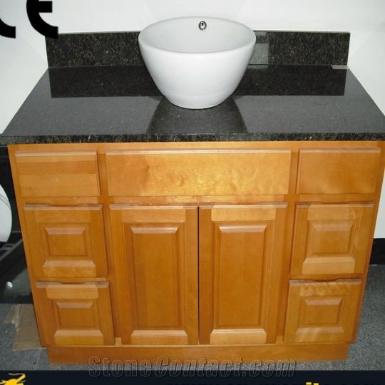 Shanxi Black Granite Countertops,Bathroom Vanity Cabinet,Bathroom Cabinet,Black Granite Vanity Tops,Polished Black Granite Bathroom Vanity Tops,Custom Vanity Tops,China Black Stone Bathroom Vanity Top