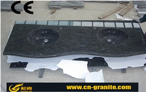 Shanxi Black Granite Vanity Top,China Black Granite Bothroom Countertop,Vanity Countertop