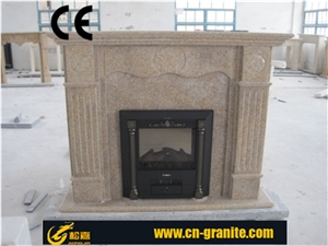 Simple Style Beige Marble Fireplace Cover