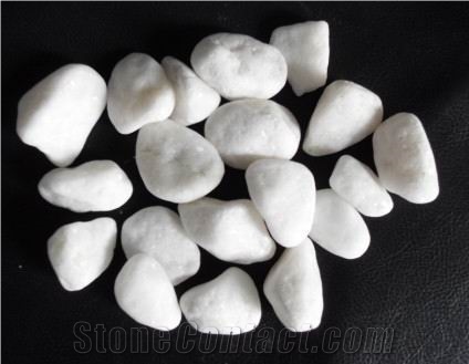 Snow White Pebble Stone,Pure White Marble Gravel Stone,Polished Aggregates for Paving,Pebble Wash Flooring