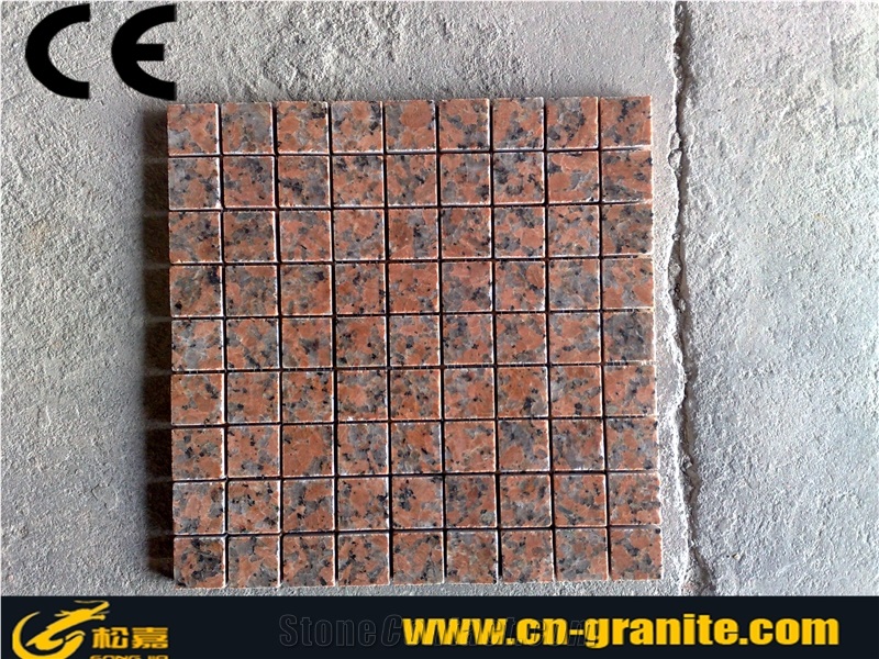 Tianshan Red Granite Mosaic,China Red Mosaic for Decoration Walling and Flooring