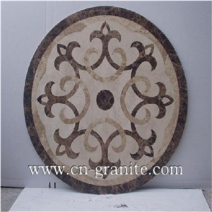 Waterjet Medallion Tiles for Interior Floor Decoration,Mosaic Medallions for Hotel or Square Floor Decoration.