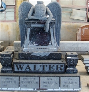 Western Style Granite Headstone,Weeping Angel Tombstone,Carved Tombstone Wholesaler