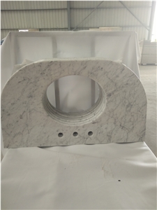 White Marble Bath Top, Bathroom Vanity Caracalla White Marble Stone Basin Tops,China White Bathroom Countertops,Bathroom Vanity Tops,Polished Vanity Top Price.China White Marble Vanity Tops,