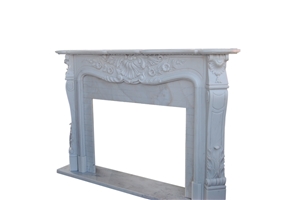 White Marble Fireplace for Interior Decoration, Fireplace Mantel, Carved Fireplace