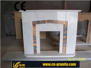 White Marble Insert Fireplace Hearth