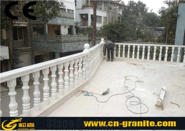 White Marble Railings & Balusters,Marble Staircase Rails,Marble Handrail Railing