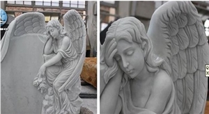 Wholesale Grave Decorations,Modern Grave Stones,Granite Double Heart Monument,Grave Decorations,Weeping Angel Headstone.