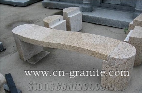 Yellow Granite Stone for Table and Bench,Rusty China Granite Stone for Exterior Decoration