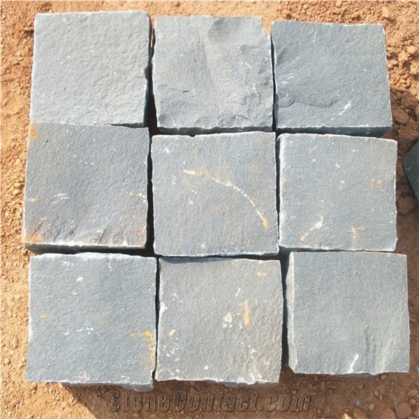 Zhangpu Black Basalt Cobble Stone, Black Basalt Cube Stone & Pavers