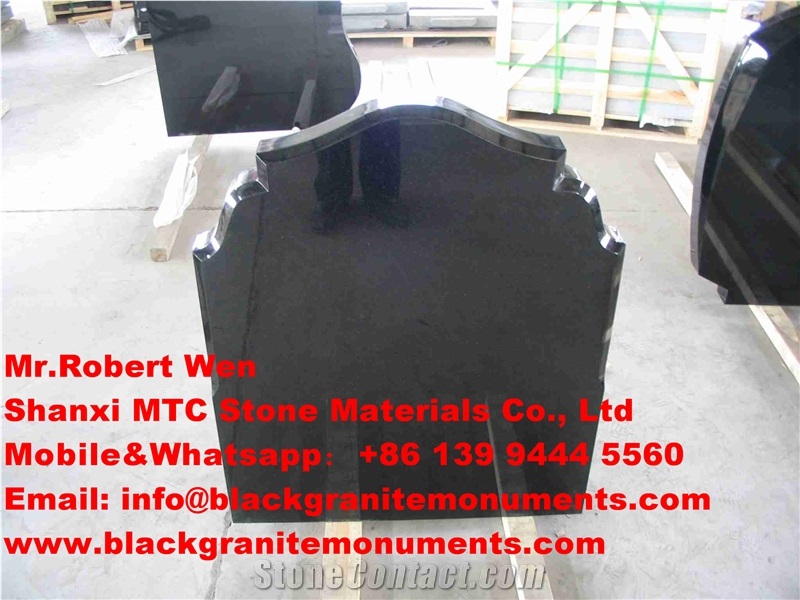Absolute Black Granite Tombstone,Shanxi Black Granite Monument Ireland Market