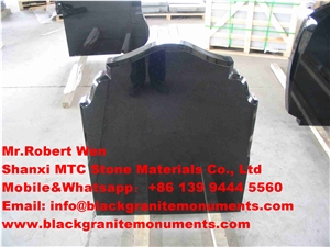 Absolute Black Granite Tombstone,Shanxi Black Granite Monument Ireland Market