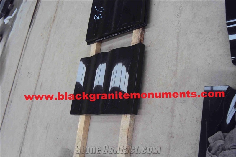Black Granite Polished Monument Book Slant Grave