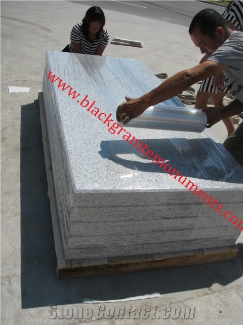 Cheap Light Grey Honed Granite Tombstone Base & Subbase Uk Style, Imperial Grey Granite Tombstone & Granite Headstone & Granite Monument