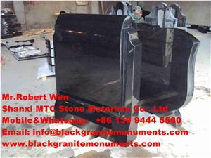 Ireland Style China Black Granite Tombstone,Monument, Headstone, Gravestone, Shanxi Black Granite Gravestone