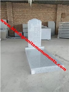 Light Grey G633 Granite Monument with Cross Shape,Chinese Material Tombstone,Russian Style Design Headstone