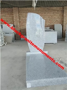 Light Grey G633 Granite Monument with Cross Shape,Chinese Material Tombstone,Russian Style Design Headstone