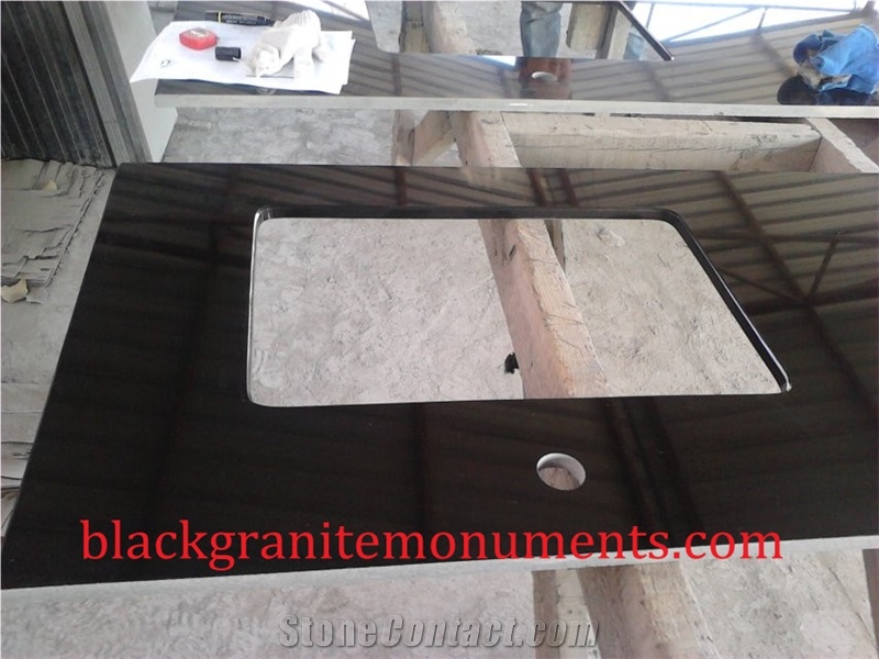 Shanxi Black Granite Kitchen Countertops, Bar Top, Desk Tops, Bench Tops, Shanxi Black Countertop, Black Granite Countertop
