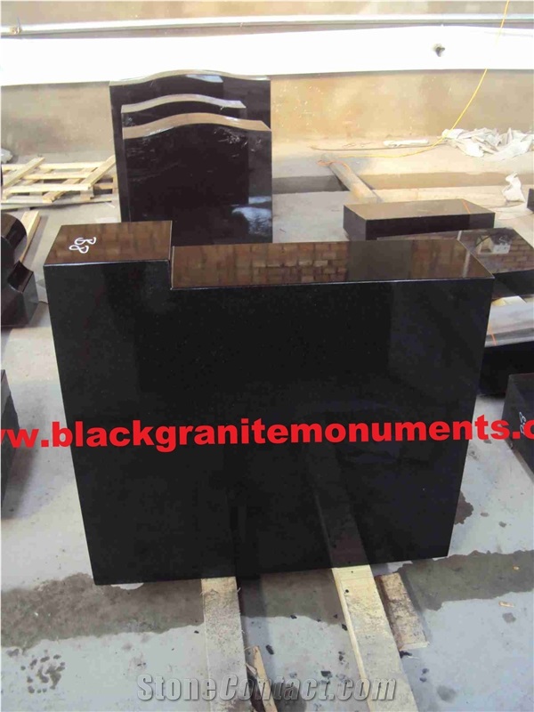 Shanxi Black Granite Polished Engraved Headstones with Base,Cemetery Carving Tombstones,Custom Tombstone & Monument Design,Western American Style Single Monuments,Natural Stone Memorial Gravestone