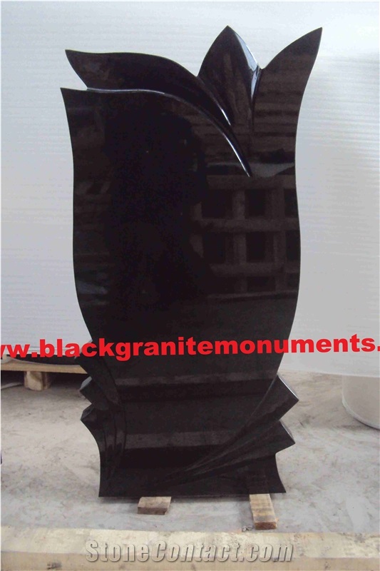 Shanxi Black Granite Tombstones,Monuments,Gravestones,Western Style,Gravestones,Custom Monuments