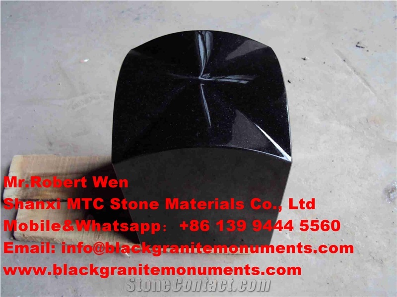 Shanxi Black Tombstone & Monument Posts, Black Granite Tombstone Accessories