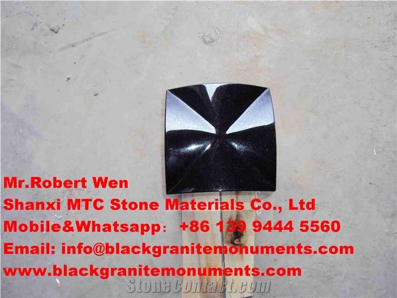 Shanxi Black Tombstone & Monument Posts, Black Granite Tombstone Accessories