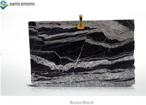 Roma Black Granite Slabs