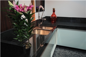 Santo Antonio Black Granite Kitchen Countertops, Vanity Tops