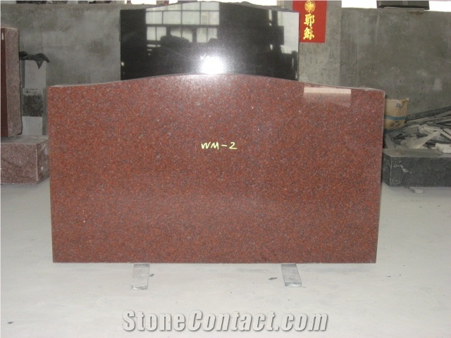 Simple Indian Red Granite Headstone, Usa Gravestone