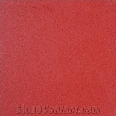 Bst Red Color Quartz Stone Pre-Fabricated Tops Customized Countertop Shapes with Various Edge Profiles Stain Resistant,Low Water Absorption and No Radiation