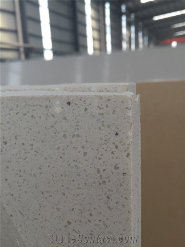 Building Material White Engineered Quartz Stone Non-Porous Surface and Unique Blend Of Beauty and Easy Care for Multifamily/Hospitality Projects Standard Slab Sizes 3000*1400mm and 3200*1600mm