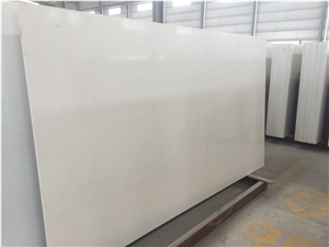 White Quartz Stone Slabs and Tiles for Quartz Stone Solid Surfaces with Eased Edge Quality Guaranteed 2cm or 3cm with High Gloss and Hardness