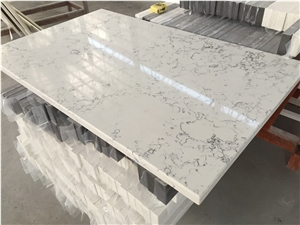 Wholesale Cararra White Quartz Stone Countertop with Bright Solid Surface Directly from China Manufacturer at Competitive Pricing Thickness 12/15/20/25/30mm for Multifamily/Hospitality Projects