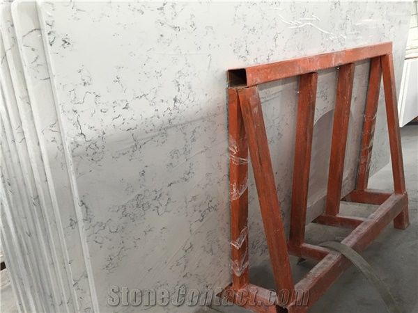 Wholesale White Quartz Stone Countertop with Bright Solid Surface Directly from China Manufacturer at Competitive Pricing Standard Slab Size 118*55 and 126*63 More Durable Than Granite Thickness 2/3cm