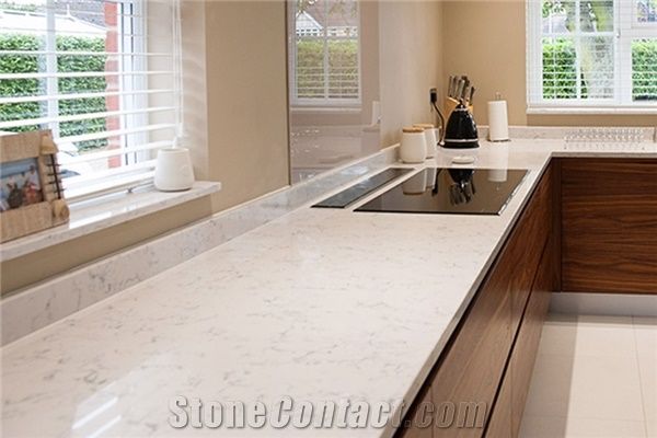Wholesaler Of Cararra White Quartz Stone Kitchen Countertop