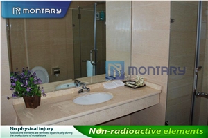 Montary High Quality Bathroom Countertops, Botticino Sa Beige Marble Bath Tops