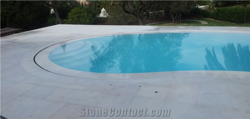  Estremoz Marble pool coping, white marble pool terraces, pool pavers 