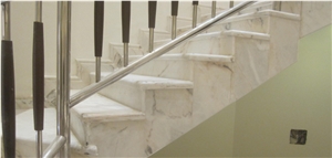 Luxury Estremoz Marble Stairs & Steps, White Marble Stair Risers