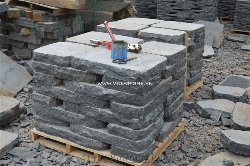 Vietnam Basalt Stone with Holes Garden Pavers,Step Stones