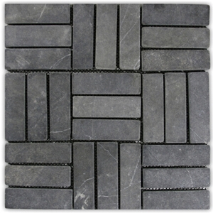 Grey Weave Stone Mosaic Tile, Shanxi Black Grey Granite Mosaic